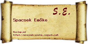 Spacsek Emőke névjegykártya